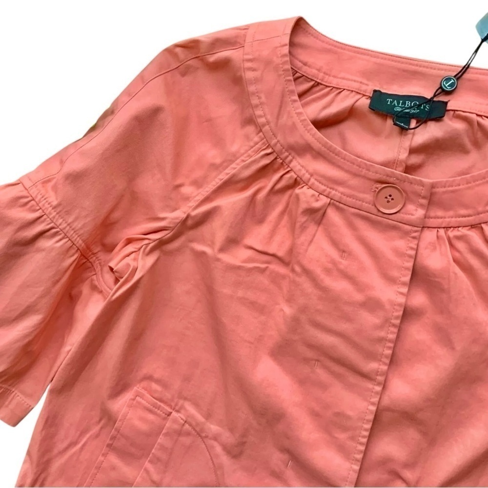 Talbots Jackie Fit Cropped Buttoned Swing Jacket Peach Pink Size 4 - Picture 3 of 6